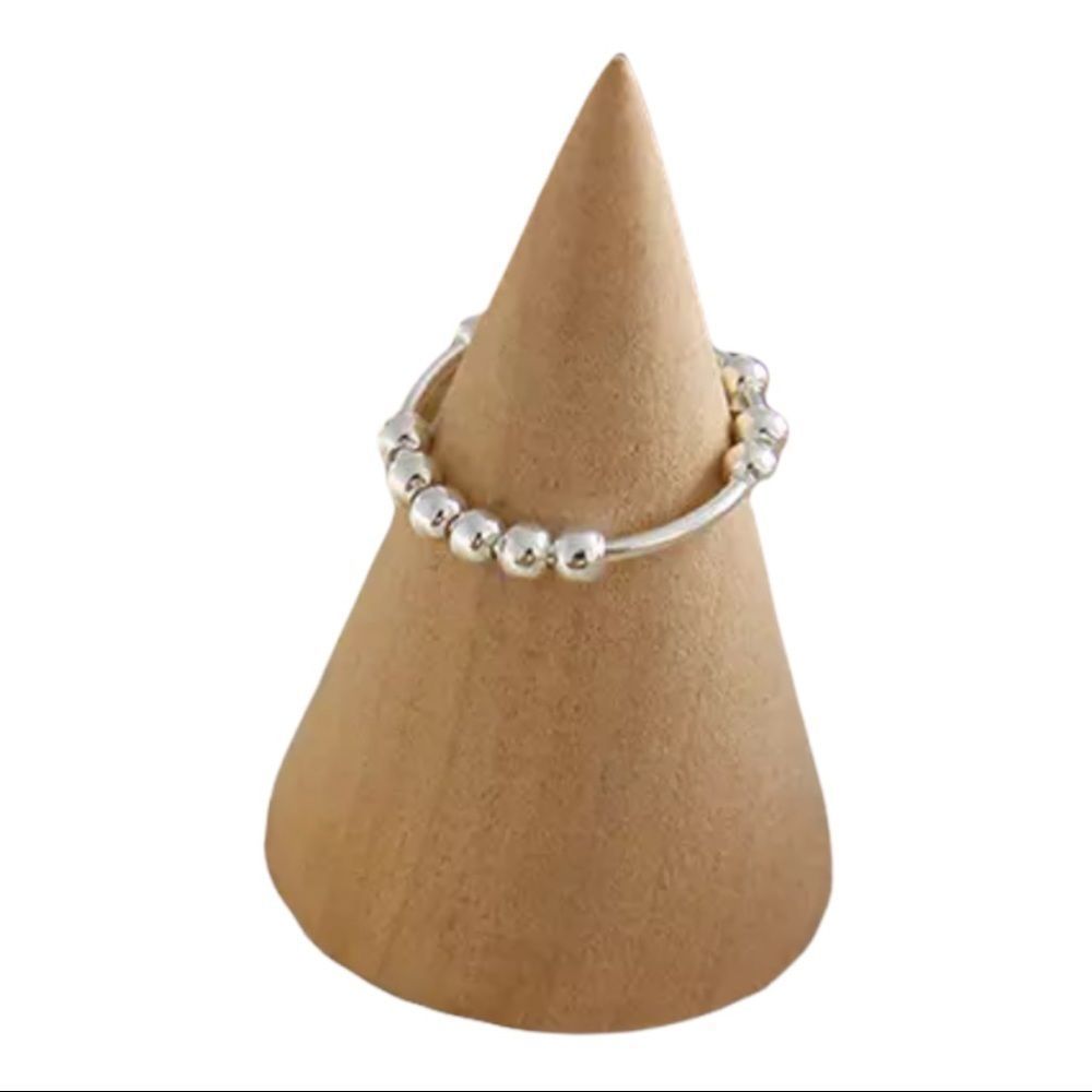𝅺STERLING silver 925 beaded ring - Picture 2 of 3